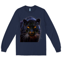Navy Black Panther, Big Cat T Long Sleeve Tee - longCreatives
