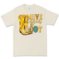 Bone Give Cancer the boot Childhood Cancer Premium Tee - NancyCooperArtShop