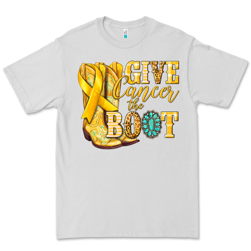 Give Cancer The Boot Childhood Cancer Premium Tee by NancyCooperArtShop | Teevron