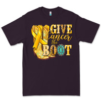Plum Give Cancer the boot Childhood Cancer Premium Tee - NancyCooperArtShop