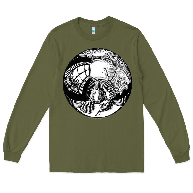 M.c. Escher Spherical Self Portrait Long Sleeve Tee by longCreatives | Teevron