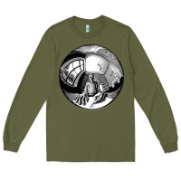Army Green M.C. Escher Spherical Self Portrait Long Sleeve Tee - longCreatives