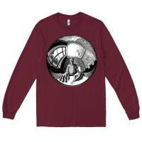 Burgundy M.C. Escher Spherical Self Portrait Long Sleeve Tee - longCreatives