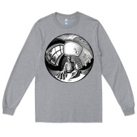 Heather Grey M.C. Escher Spherical Self Portrait Long Sleeve Tee - longCreatives