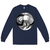 Navy M.C. Escher Spherical Self Portrait Long Sleeve Tee - longCreatives