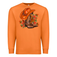 Carrot orange  cowgirl  and roses Premium Sweatshirt - AdoDesignShop