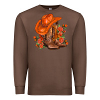 Chestnut orange  cowgirl  and roses Premium Sweatshirt - AdoDesignShop