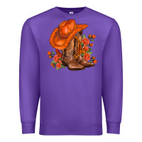 Purple orange  cowgirl  and roses Premium Sweatshirt - AdoDesignShop