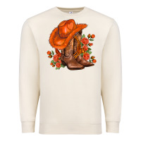 Sandshell orange  cowgirl  and roses Premium Sweatshirt - AdoDesignShop