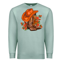 Seafoam orange  cowgirl  and roses Premium Sweatshirt - AdoDesignShop