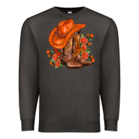 Smoke orange  cowgirl  and roses Premium Sweatshirt - AdoDesignShop