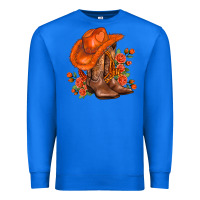 True Royal orange  cowgirl  and roses Premium Sweatshirt - AdoDesignShop