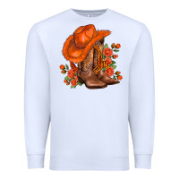 White orange  cowgirl  and roses Premium Sweatshirt - AdoDesignShop