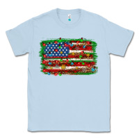 Dusty Blue Christmas American flag 4th of july Classic Tee - HowdyJamesFarm