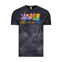 Cloud Black Peace love Autism Vintage Tee - CowGirlArtShop