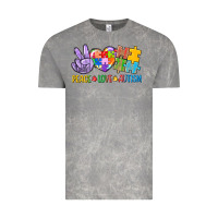 Cloud Rock Peace love Autism Vintage Tee - CowGirlArtShop