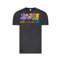 Vintage Black Peace love Autism Vintage Tee - CowGirlArtShop