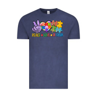 Vintage Denim Peace love Autism Vintage Tee - CowGirlArtShop