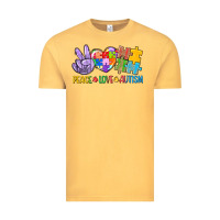 Vintage Mustard Peace love Autism Vintage Tee - CowGirlArtShop