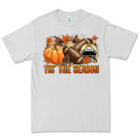 Dove Grey Tis' the season Football and light yellow helmet Premium Tee - NancyCooperArtShop