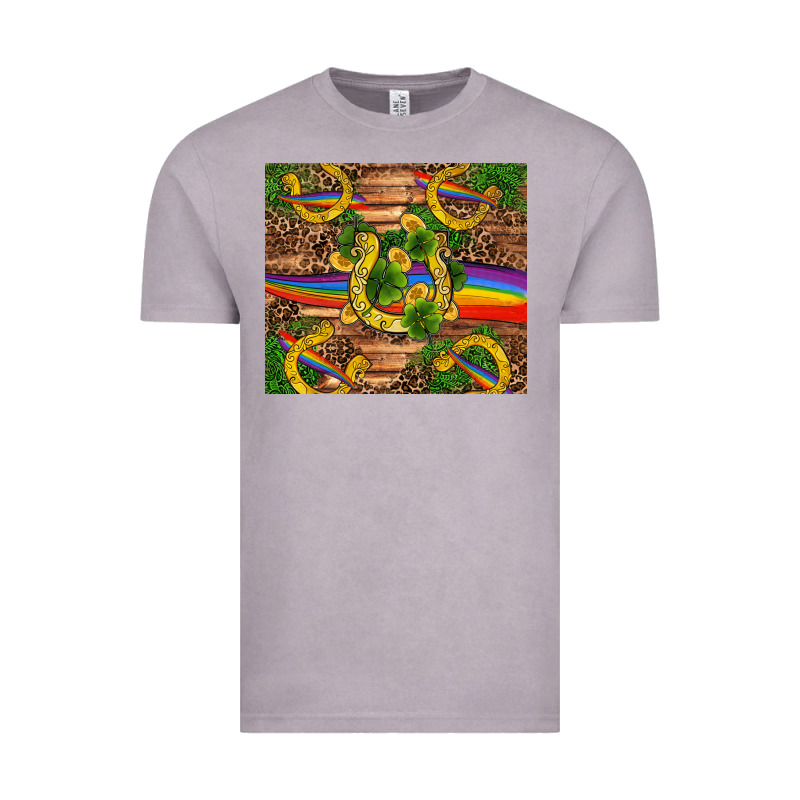 St Patricks Day Horseshoe Shamrock Rainbow Gold Vintage Tee by RanaPortraitStore | Teevron