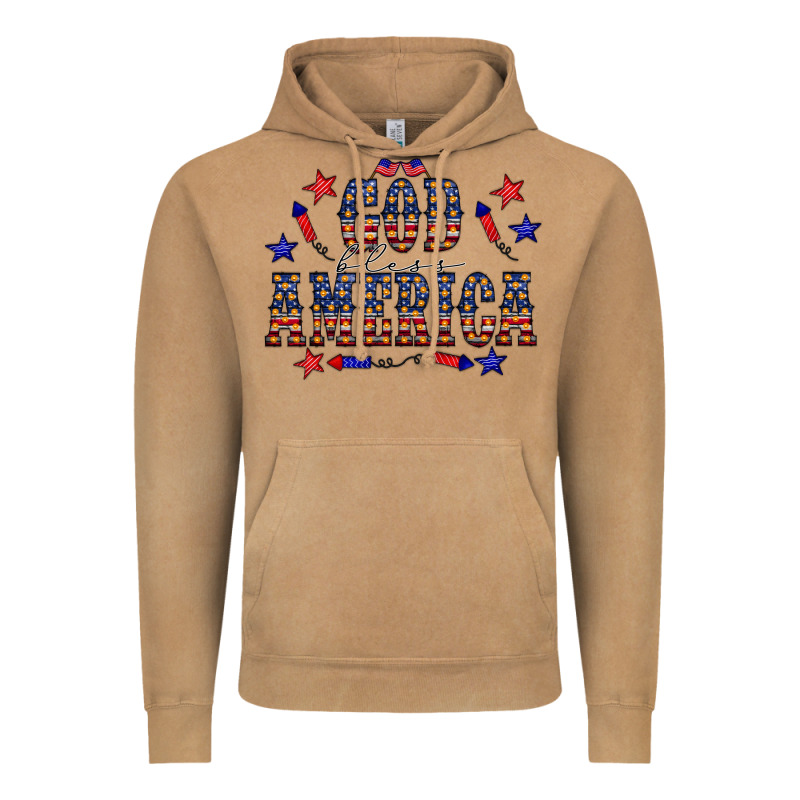 4 July God Bless America Western Vintage Hoodie by CowCowDesign | Teevron