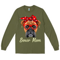 Army Green Boxer Mom Dogs  Mothers Day Dog Lovers Gifts For Women Long Sleeve Tee - longCreatives