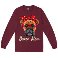 Burgundy Boxer Mom Dogs  Mothers Day Dog Lovers Gifts For Women Long Sleeve Tee - longCreatives