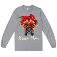 Heather Grey Boxer Mom Dogs  Mothers Day Dog Lovers Gifts For Women Long Sleeve Tee - longCreatives