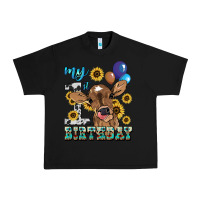 Black My first Birthday baby cow sunflower Urban Heavy Tee - HowdyJamesFarm