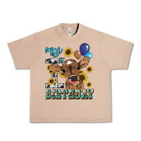 Burro My first Birthday baby cow sunflower Urban Heavy Tee - HowdyJamesFarm
