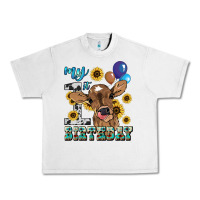 Lunar Rock My first Birthday baby cow sunflower Urban Heavy Tee - HowdyJamesFarm