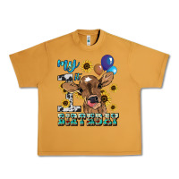 Peanut Butter My first Birthday baby cow sunflower Urban Heavy Tee - HowdyJamesFarm