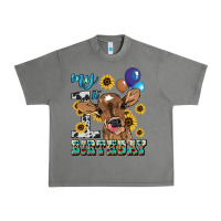 Tornado My first Birthday baby cow sunflower Urban Heavy Tee - HowdyJamesFarm