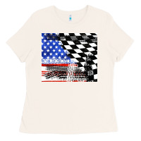Bone racing checkered flag tumbler tbs Ladies Tee - TumblerDesignByShophia