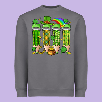 St. Patrick's Day Teacher Pencils Heavyweight Sweatshirt Designed By Artiststas