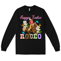 Black Happy Easter rodeo cowgirl Long Sleeve Tee - OliviaCreatesArt