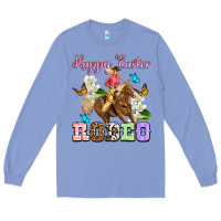Colony Blue Happy Easter rodeo cowgirl Long Sleeve Tee - OliviaCreatesArt