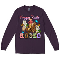 Plum Happy Easter rodeo cowgirl Long Sleeve Tee - OliviaCreatesArt