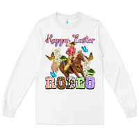 White Happy Easter rodeo cowgirl Long Sleeve Tee - OliviaCreatesArt