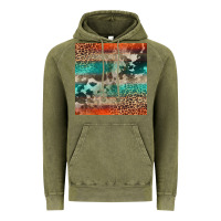 Vintage Olive Leopard Cowhide Pattern Vintage Hoodie - CowCowDesign