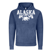 Vintage Denim Alaska Mountains Forest Hunting Usa Vintage Hoodie - longCreatives