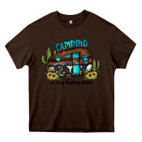 Chocolate Brown camping is my happy place2 Heavy Core Tee - JahusDesignShop
