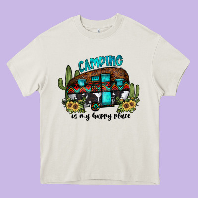 Camping Is My Happy Place2 Heavy Core Tee Designed By Jahusdesignshop