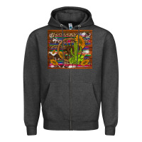 Charcoal Heather cactus and sunflowers with old wheel serape leopard cowhide background Zipper Hoodie - Artiststas