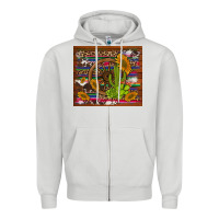 Cactus And Sunflowers With Old Wheel Serape Leopard Cowhide Background Zipper Hoodie | Teevron