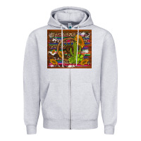 Heather Grey cactus and sunflowers with old wheel serape leopard cowhide background Zipper Hoodie - Artiststas