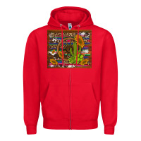 Red cactus and sunflowers with old wheel serape leopard cowhide background Zipper Hoodie - Artiststas