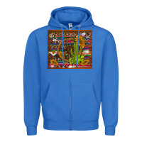 True Royal cactus and sunflowers with old wheel serape leopard cowhide background Zipper Hoodie - Artiststas
