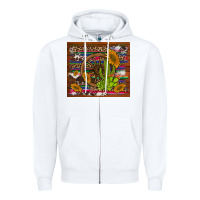 White cactus and sunflowers with old wheel serape leopard cowhide background Zipper Hoodie - Artiststas